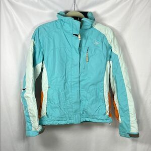 Orage Women's Aqua and Orange Ski Jacket size S